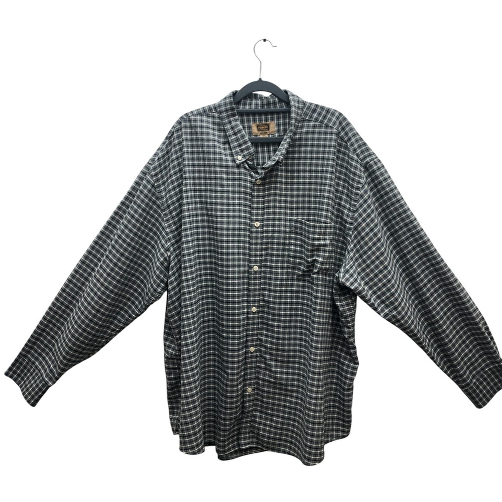 Foundry Supply Co Mens 3XL Gray Black White Plaid Button Down Shirt Easy Care - Picture 2 of 9